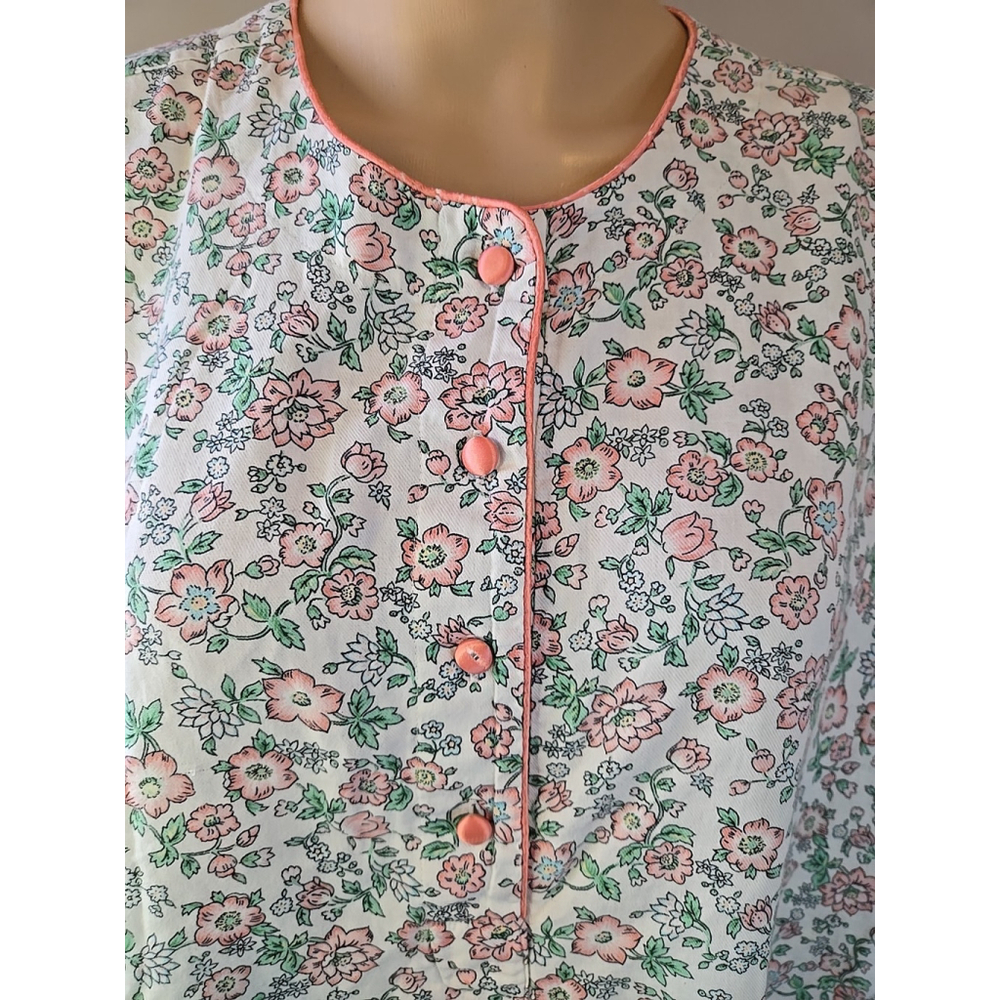 Victoria's Secret Women's Vintage Pink and Green Floral Nightgown Size M/L - Picture 2 of 5